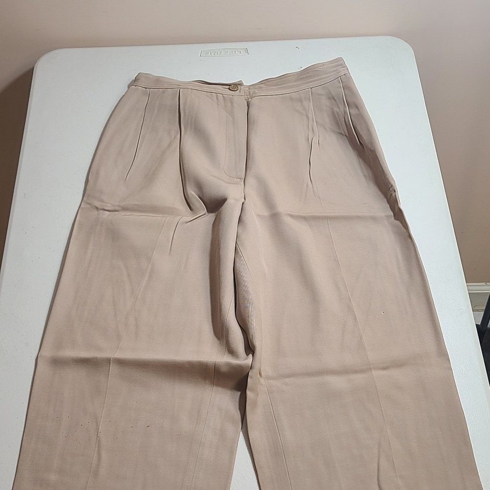 Valentino Miss V Women Pants 42 Beige Work Classy Vintage MSRP $1050